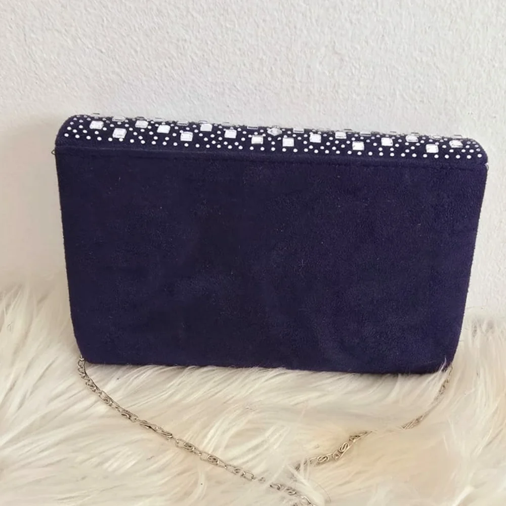 Classic Women's Envelope Clutch/Shoulder Purse Sequined Blue 🌴